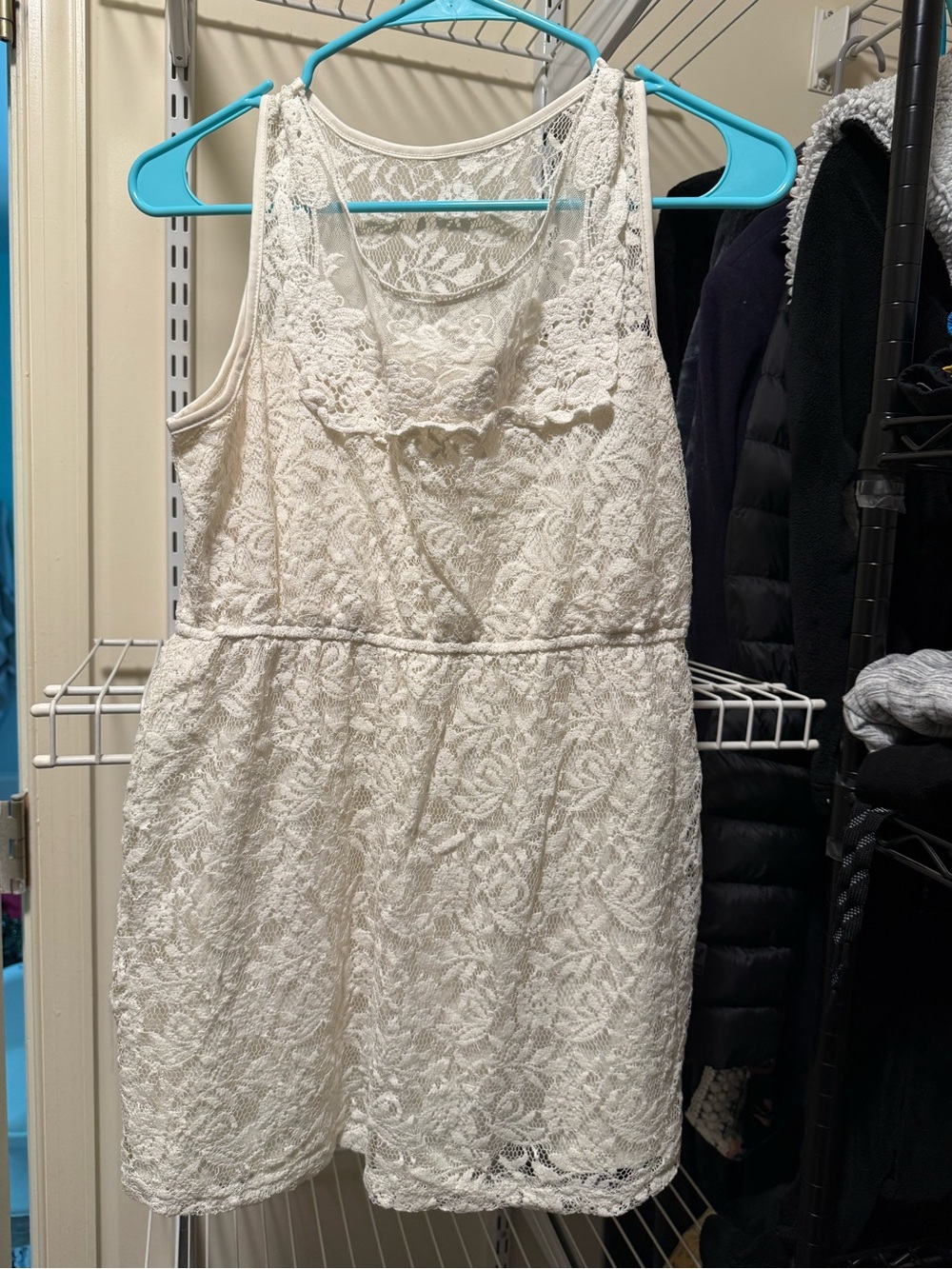 Motherhood Maternity Lace Tank Top in Ivory